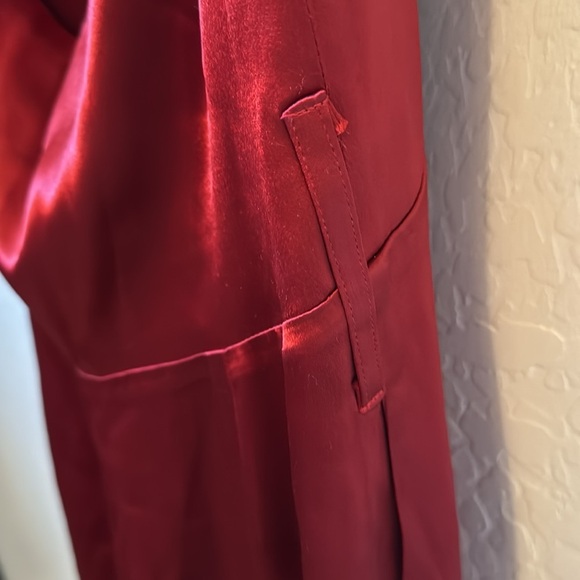 NWT Carolina Ritzler Satin Ruby Red Halter Jumpsuit Size 36 - Picture 7 of 13